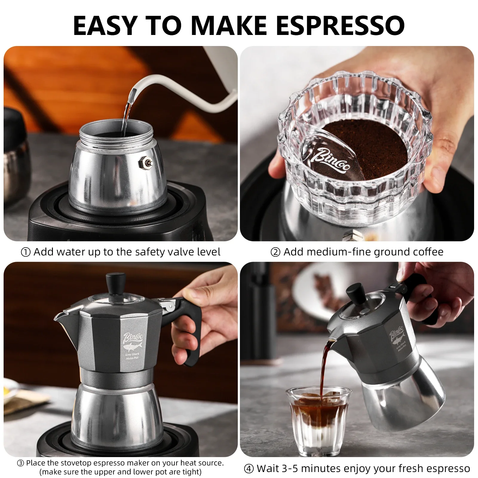 Bincoo Caffettiera Moka a Dopp - Coffee Equipment For Sale recensione e prezzo