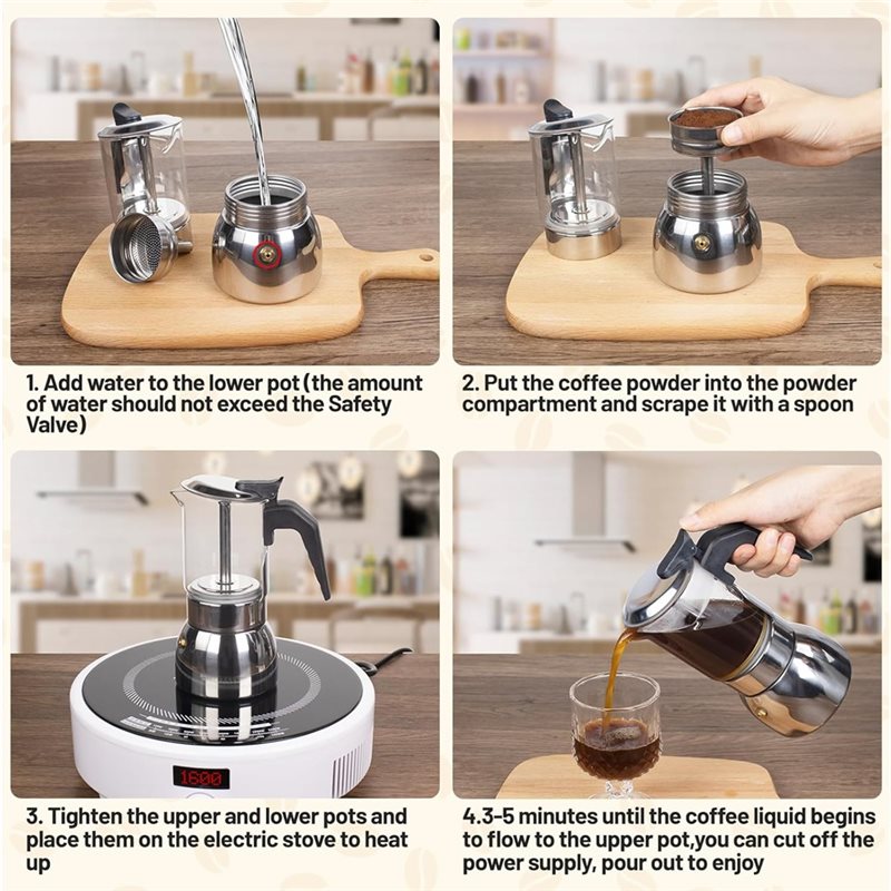 ABUI-Caffettiera Moka in Vetro - Coffee Equipment For Sale recensione e prezzo
